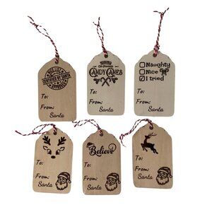 Christmas Gift Tags Ornaments Holiday Gift Tags Wood Gift Tags set of 6